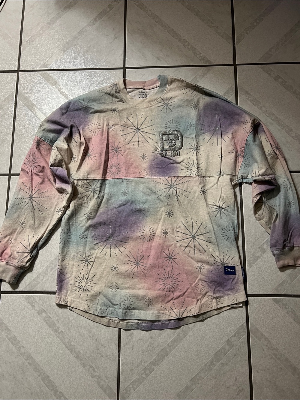 Disney Pastel Starburst Tie-Dye Long Sleeve Shirt - Pink, Blue, Purple